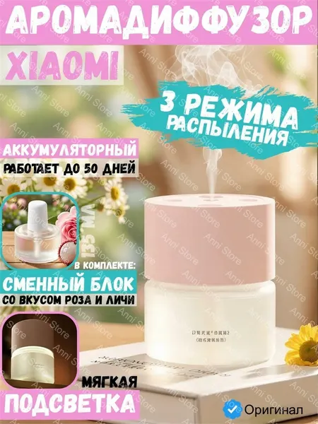 Xiaomi Автоматический ароматизатор воздуха Xiaomi Mijia Automatic Fragrance Machine Set 2 MJXFJ02XW CN розовый