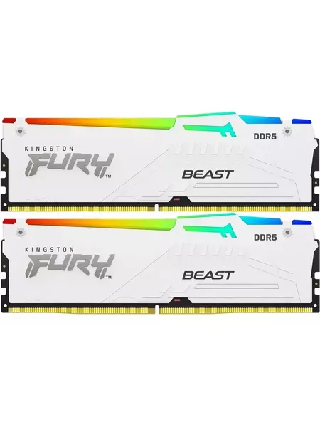 Оперативная память Kingston DDR5 64GB 6000MHz Kingston (KF560C36BWEK2-64) белый DDR5 64Гб (2x32GB), 6000 МГц, радиатор