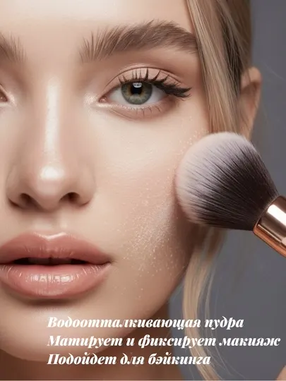 Рассыпчатая пудра для лица, бесцветная, матирующая, фиксирующая пудра с пуховкой, 30 мг - Макияж лица