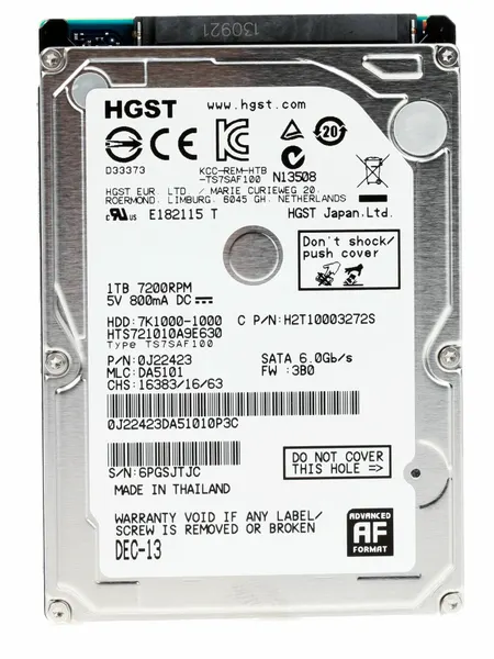 2.5" 1 ТБ Жесткий диск Hitachi Travelstar 7K1000 (HTS721010A9E630) - SATA-III, 6 ГБ/с, 7200 оборотов/мин