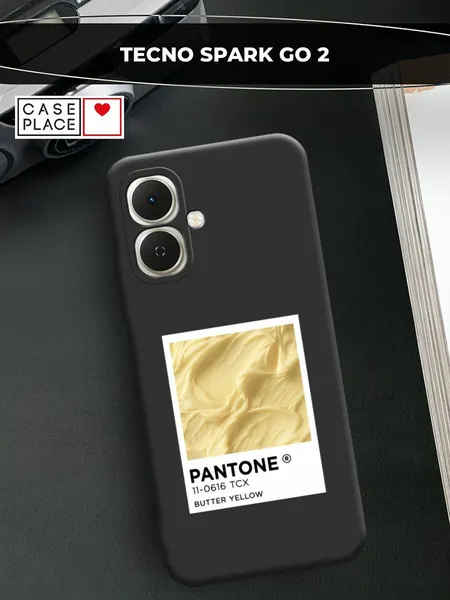 Чехол на Tecno Spark Go 2 / Текно Спарк Го 2 с принтом Pantone butter yellow 1