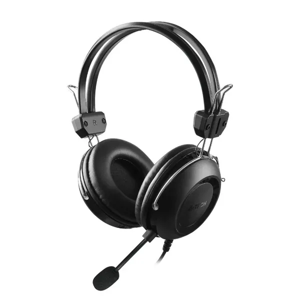 Наушники A4Tech с микрофоном, черные, 2 м, накладные, USB, оголовье, HU-35 (HU-35)