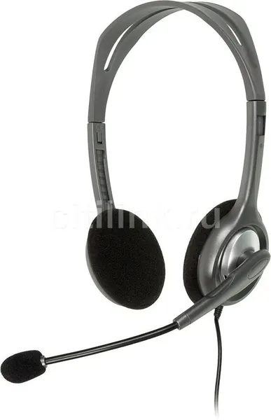 Наушники с микрофоном Logitech H110 темно-серый 1.8м накладные оголовье (981-000472)