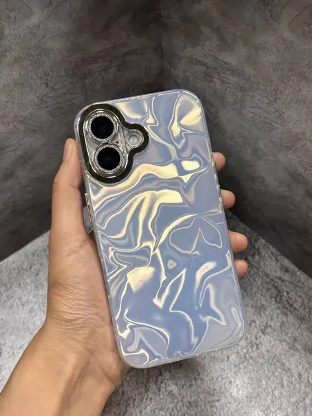 Чехол О'кейси, для iPhone 16, защита камеры, перламутровый, белый, серебристый