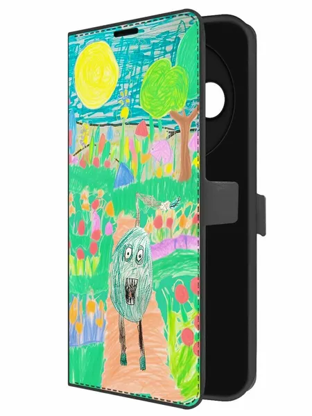 Чехол-книжка Krutoff Eco Book для TECNO Spark 30 Монстрогруш (черный)