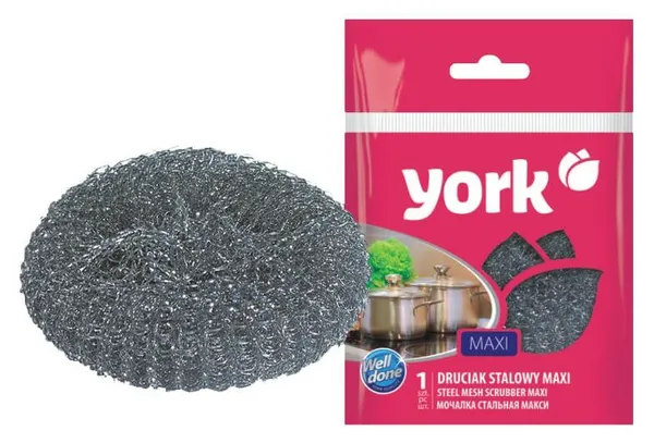 Губка для посуды металл (нерж сталь) Макси d=11см, 003020 York