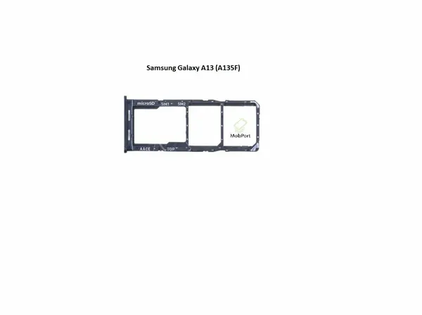 Держатель SIM-карты, для Samsung Galaxy A13, чёрный, металлический, пластиковый