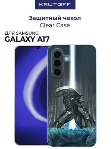 Чехол-накладка Krutoff Clear Case Листья паттерн для Samsung Galaxy A17