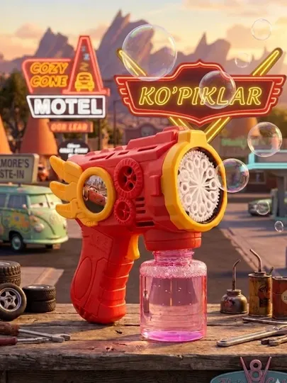 Пистолет для мыльных пузырей детский автоматический bubble gun игрушка