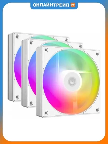 Вентилятор 120x120 ID-Cooling AS-120-ARGB-W Trio 3-Pack PWM White Ret