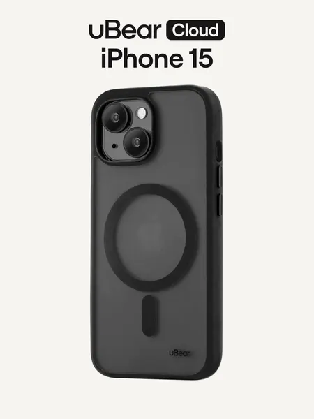 Чехол на iPhone 15 uBear Cloud Mag Case, магнитный, усиленный, силк-тач