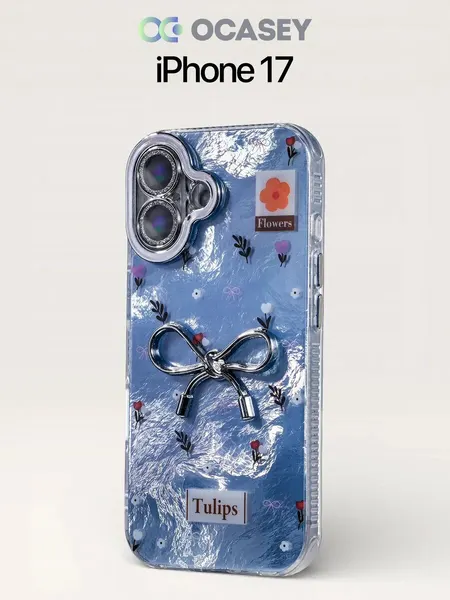 Чехол О'кейси, для iPhone 17, перламутровый, с принтом, защита камеры