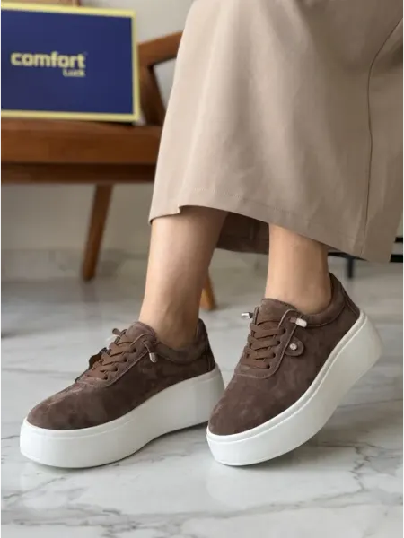 Кеды Comfort, натуральная замша, на платформе