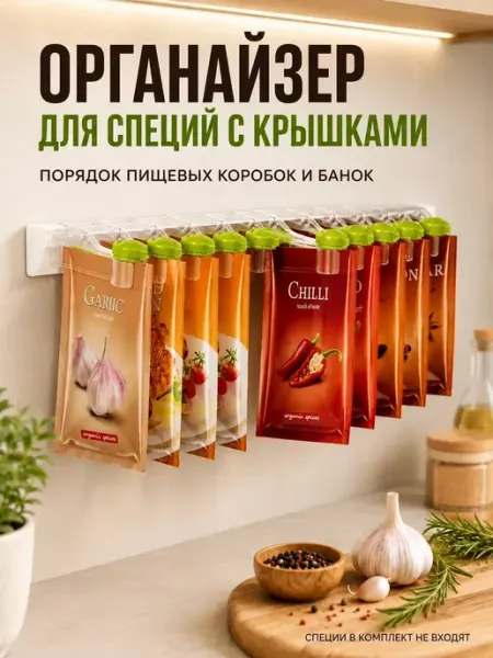Органайзер для специй подвесной, настенный держатель AKU94
