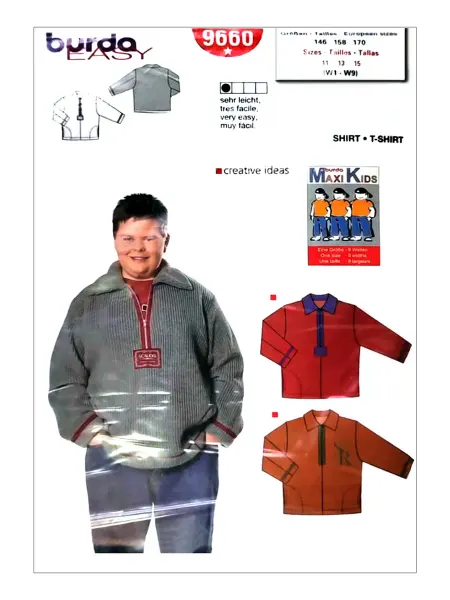 Burda Выкройка свитера (для полных детей)