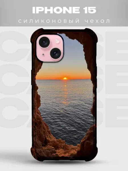 Чехол на IPHONE 15 с принтом закат PRINTberries