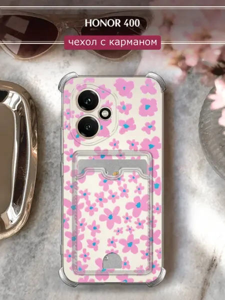 Чехол на 400 с картой с цветочками HONOR