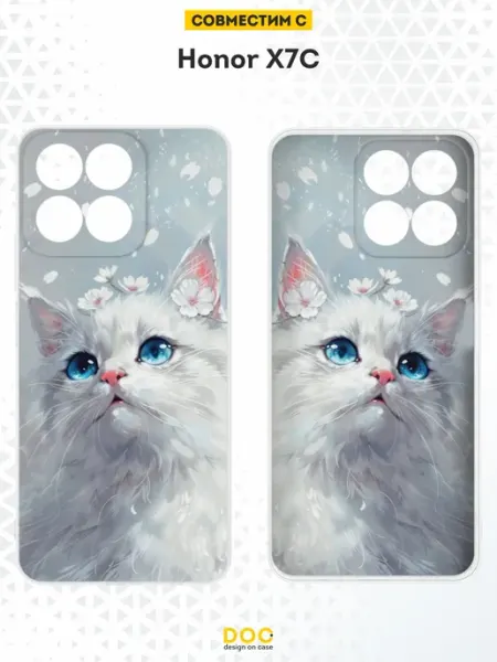Чехол на Honor X7C с принтом котики DesignOnCase