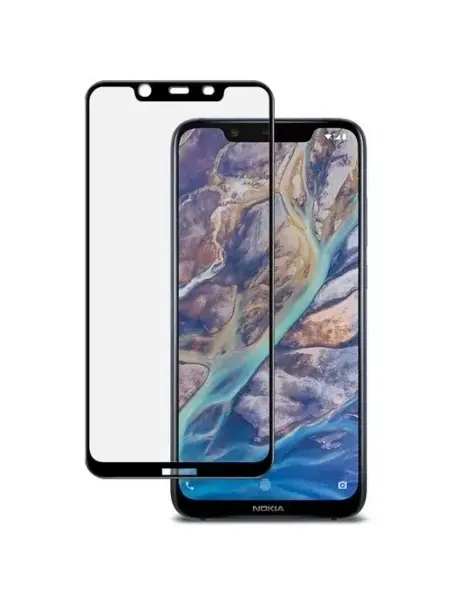 Защитное стекло Nokia 8.1 X7 черная рамка GlassPro