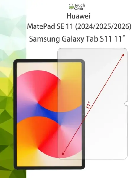 Стекло Samsung Tab S11 Huawei MatePad SE 11 2026 2025 2024 ToughOrex
