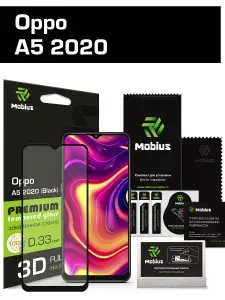 Защитное стекло для Oppo A5 2020 3D Full cover (Black) Mobius