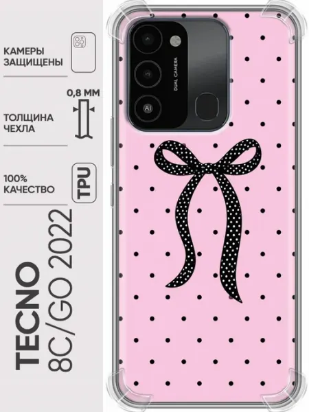 Чехол на Tecno Spark Go 2022, 8С бантики для девочки Trendmall