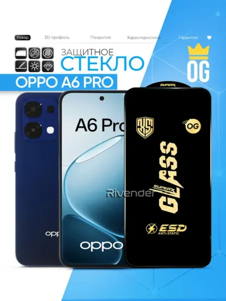 Защитное стекло на Oppo A6 Pro Rivender