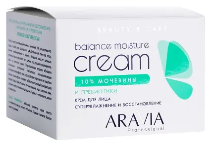Крем для лица Aravia Professional суперувлажнение и восстановление с мочевиной (10%) и пребиотиками Balance Moisture Cream, 150 мл