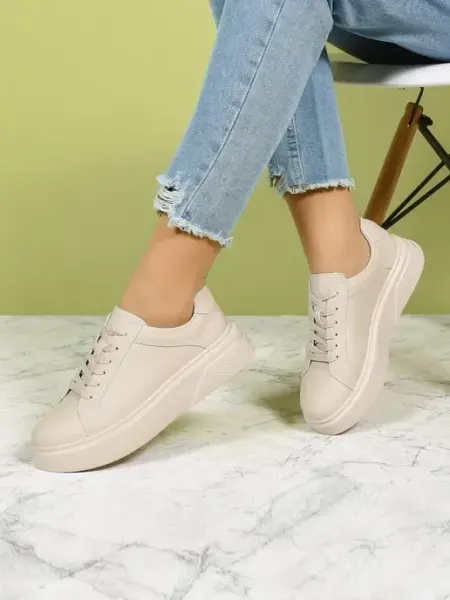 Кеды из натуральной кожи на платформе Geronea Shoes
