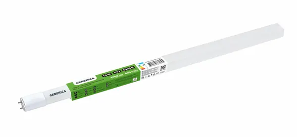 Лампочка Generica LED T8 G13, 10Вт, 230В, 6500К, холодный белый, матовая, 602мм, IP20