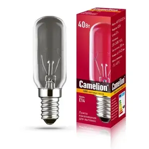 Лампа накаливания для вытяжек E14, 40Вт - Camelion 40/T25/CL/E14