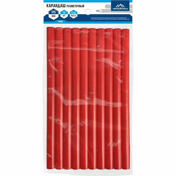 Строительный карандаш vertextools 10 шт 0208