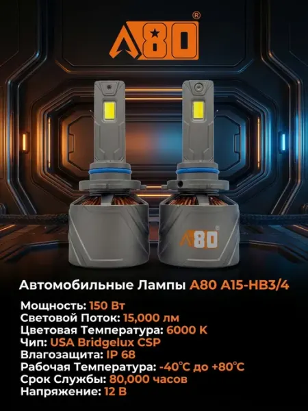 Автомобильные лампы A80 A15-HB3 4 pro100market