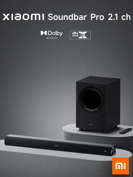 Саундбар для домашнего кинотеатра Xiaomi Soundbar Pro 2.1, 300Вт, Dolby Atmos, чёрный