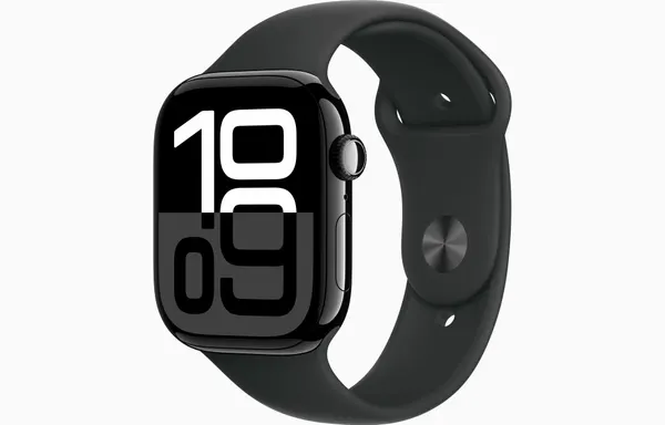 Умные часы Apple Watch Series 10, 46mm, Jet Black Aluminum Case, Sport Band