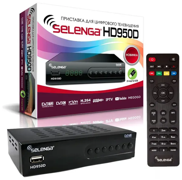 ТВ приставка для телевизора Selenga HD950D (YouTube, IPTV, Dolby)