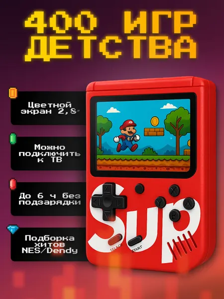 Портативная игровая приставка ретро консоль с играми