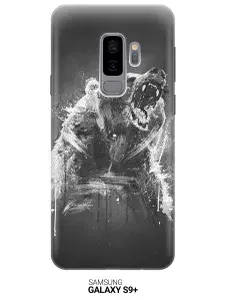 Cиликоновый чехол на Samsung Galaxy S9+ / Самсунг С9 Плюс с принтом "Разъяренный медведь"