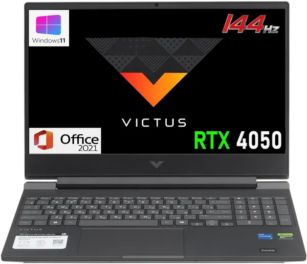 Ноутбук HP Victus 15.6", Core i5 13420H (до 4.6 ггц), 16 GB, SSD 512 ГБ, RTX4050- 6 ГБ, Win 11 PRO+Office, рус. клав.