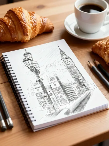 Раскраска антистресс Touch Art рисование по эскизу Городские улицы. Альбом для скетчинга А4