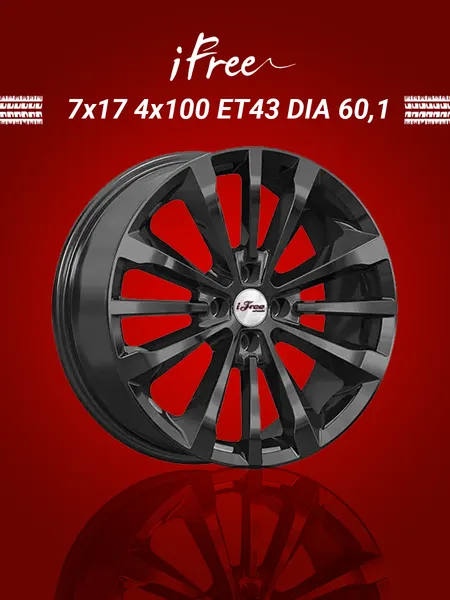 Диск автомобильный iFree Андерсен 7x17 4x100 ET43 60,1 BK