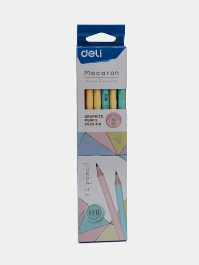 Карандаш с ластиком Deli C025-HB 12 шт