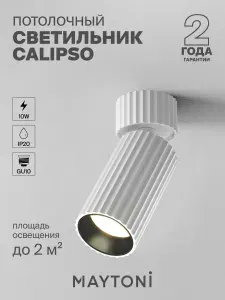 Светильник потолочный накладной Maytoni Technical Calipso C108CL-01-GU10-W