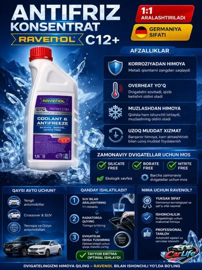 Антифриз RAVENOL OTC CONCENTRATE PROTECT C12+