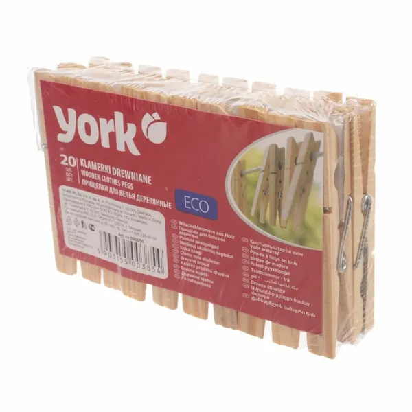 Прищепки Эко деревянные 20шт. YORK 096050 (Артикул: 4100006143)