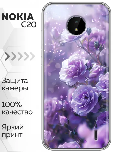 Marketclub Чехол на Nokia C20 женский (цветы)