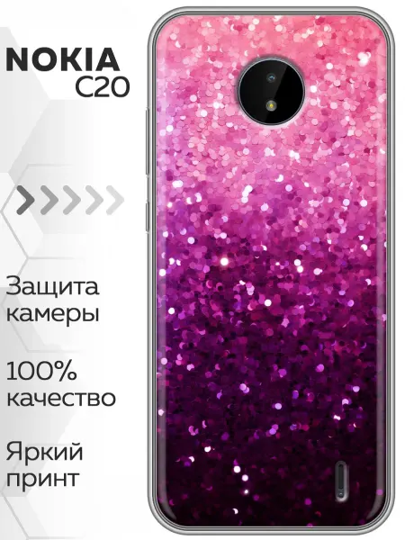 Marketclub Чехол на Nokia C20 Стразы блестки (женский)