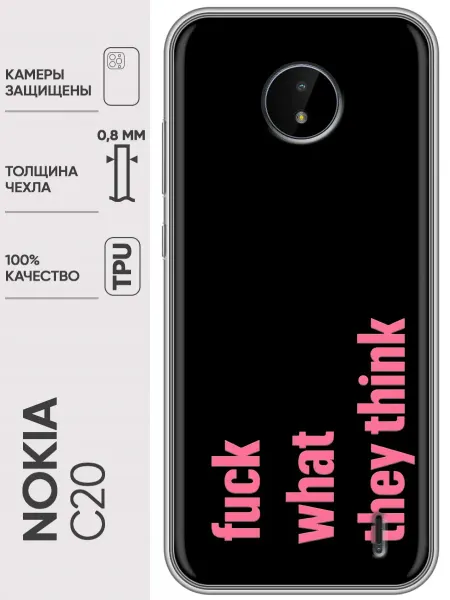 Trendmall Чехол на Nokia C20 женский надпись