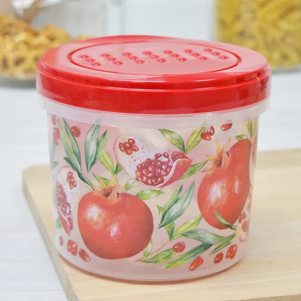 Банка для продуктов Искрапласт "Гранат" 0,7л, пластик, с крышкой, красная