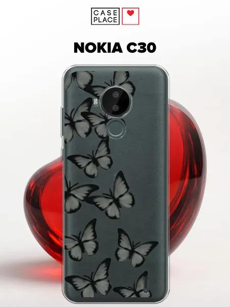 Nokia Чехол на C30 с бабочками